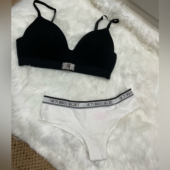Victoria's Secret Other - Victoria's Secret Black Bra and White Panty Set